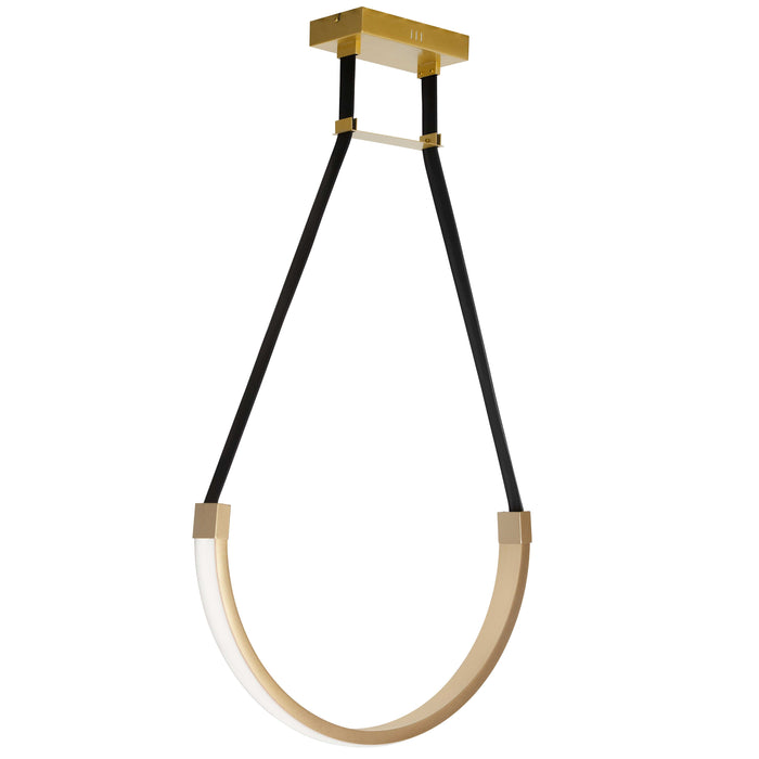 Regan LED Pendant - 30W - Aged Brass - White Silicone Diffuser