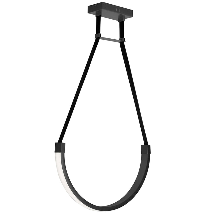 Regan LED Pendant - 30W - Matte Black - White Silicone Diffuser