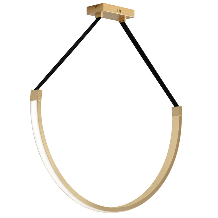 Regan LED Pendant - 50W - Aged Brass - White Silicone Diffuser