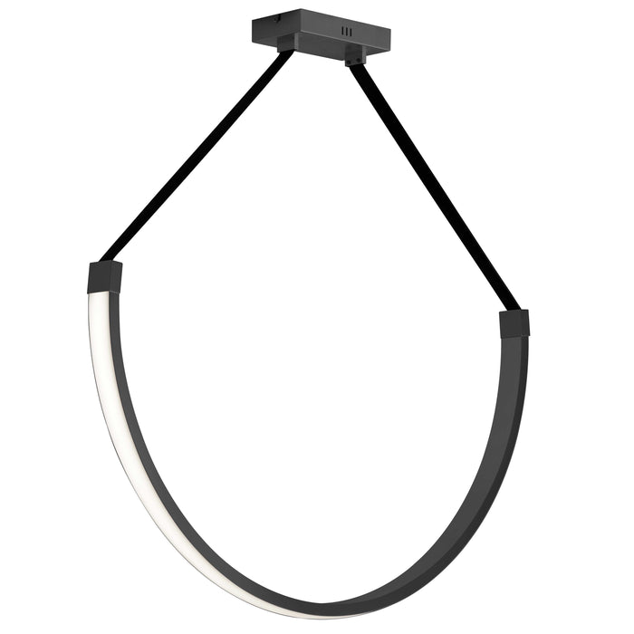 Regan LED Pendant - 50W - Matte Black - White Silicone Diffuser