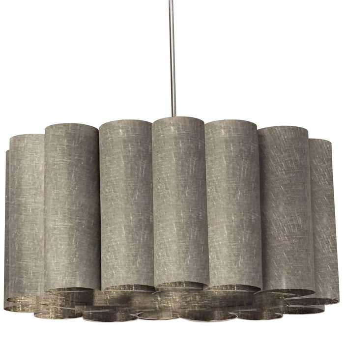 Sandra 4 Light Pendant - Polished Chrome - Camelot Grey Shade