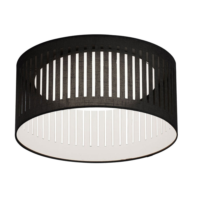 Slit Drum LED Flush Mount - Black/White Shade