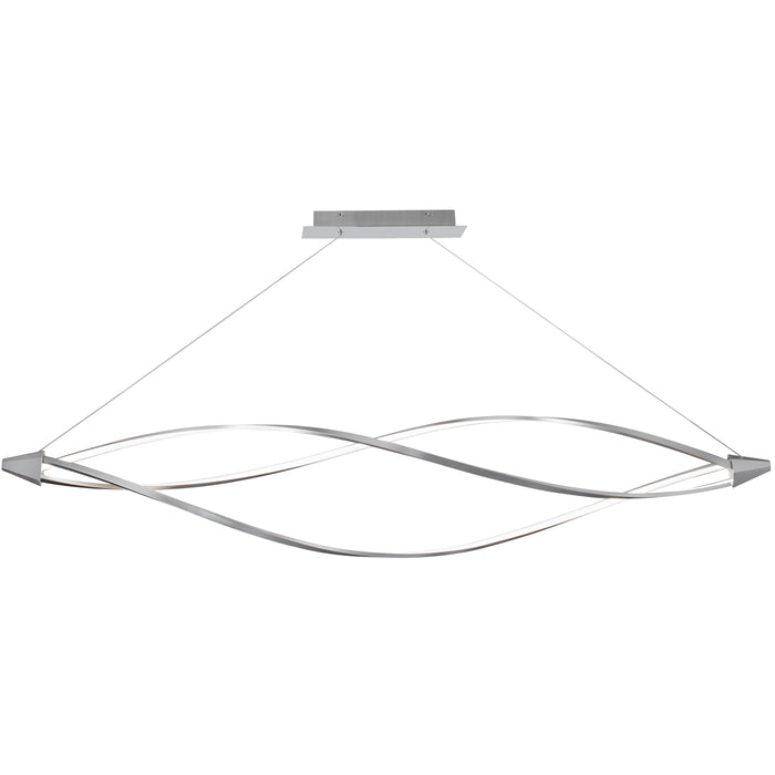 Selene LED Horizontal Pendant - 37W - Large - Satin Chrome Finish