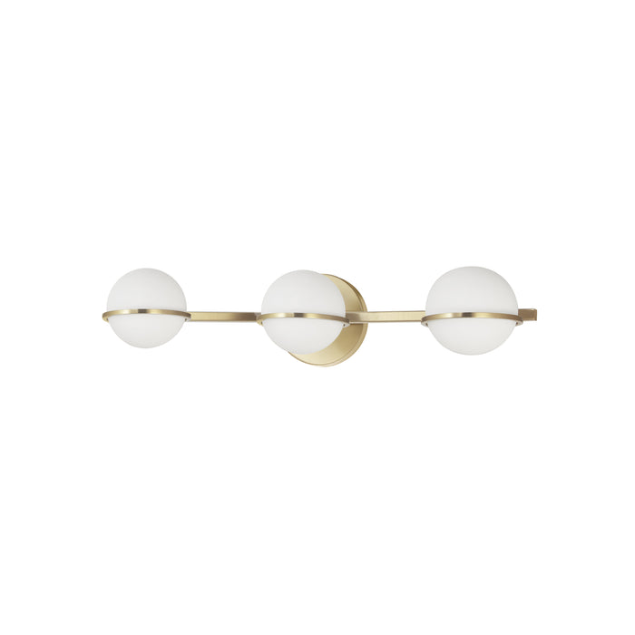 Sofia 3 Light Vanity Light - Aged Brass - White Opal Glass