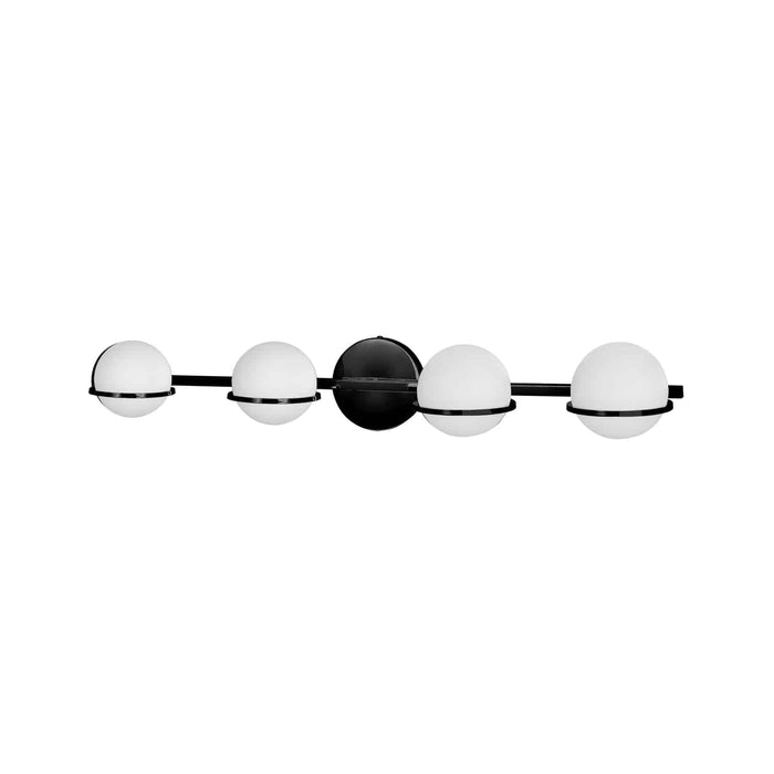 Sofia 4 Light Vanity Light - Matte Black Finish - White Glass