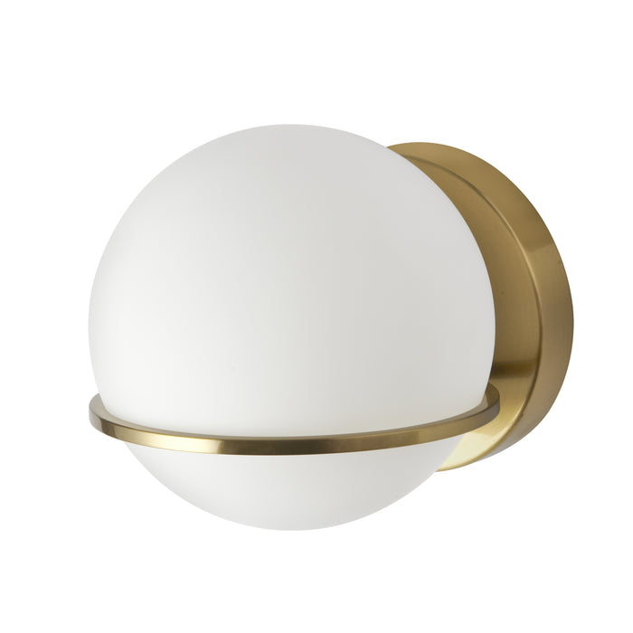 Sofia 1 Light Wall Sconce - Aged Brass - White Opal Glass