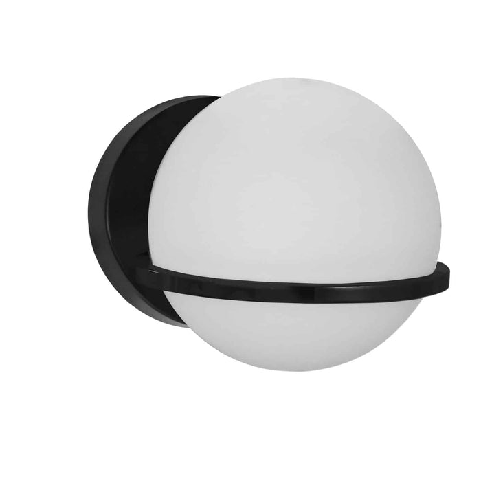 Sofia 1 Light Wall Sconce - Matte Black - White Opal Glass