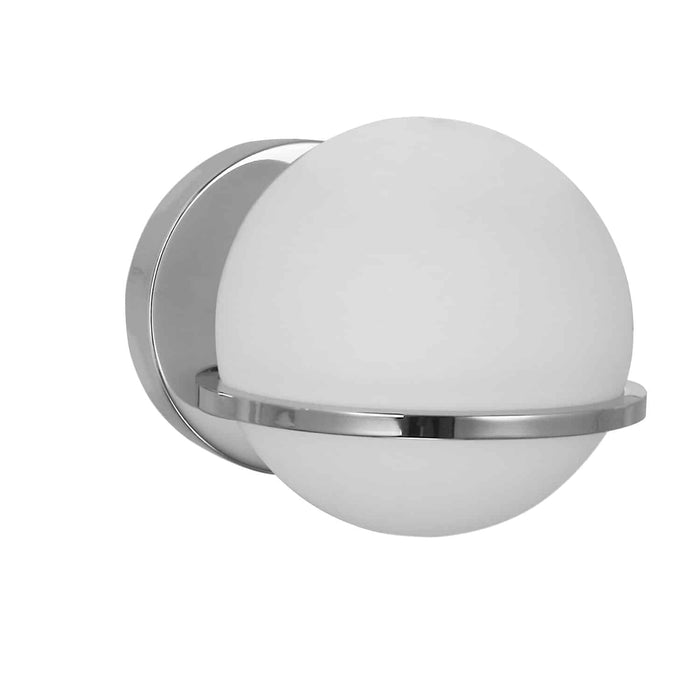 Sofia 1 Light Wall Sconce - Polished Chrome - White Glass