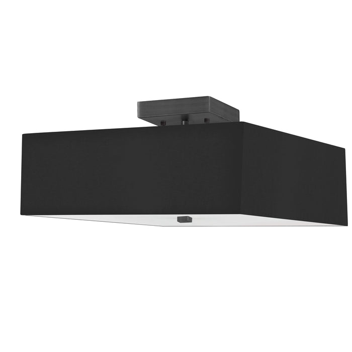 Seren 3 Light Semi-Flush Mount - Matte Black - Black Shade