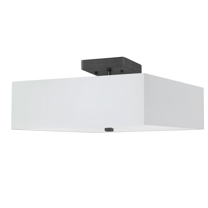 Seren 3 Light Semi-Flush Mount - Matte Black - White Shade