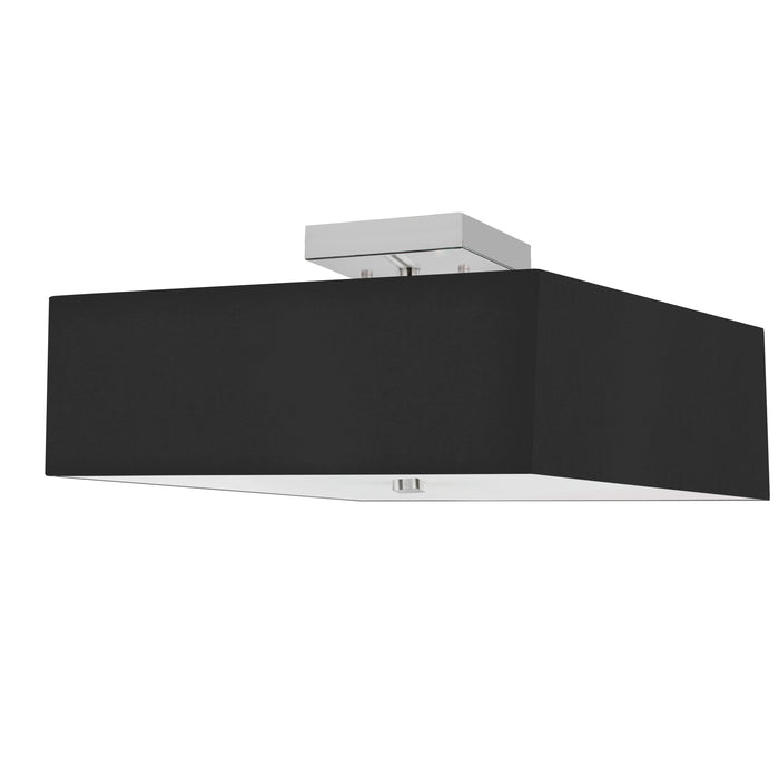 Seren 3 Light Semi-Flush Mount - Polished Chrome - Black Shade