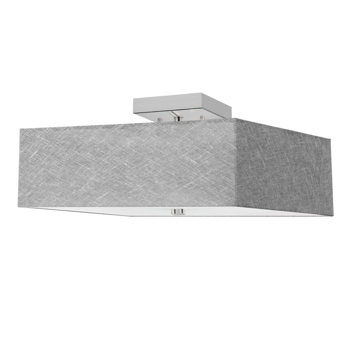 Seren 3 Light Semi-Flush Mount - Polished Chrome - Grey Shade