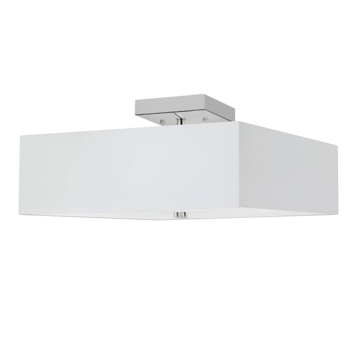 Seren 3 Light Semi-Flush Mount - Polished Chrome - White Shade