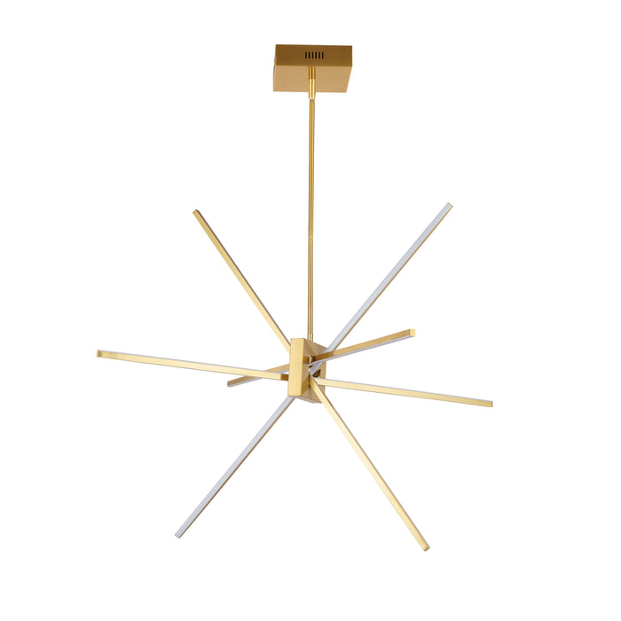 Summit LED Chandelier - 46W - Aged Brass - White Acrylic Diffuser