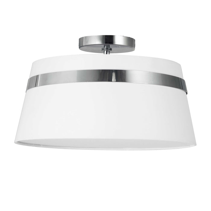 Symphony 3 Light Semi-Flush Mount - Polished Chrome - White Shade