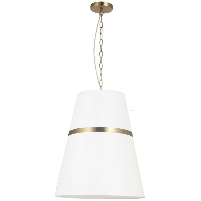 Symphony 3 Light Pendant - Aged Brass - White Shade