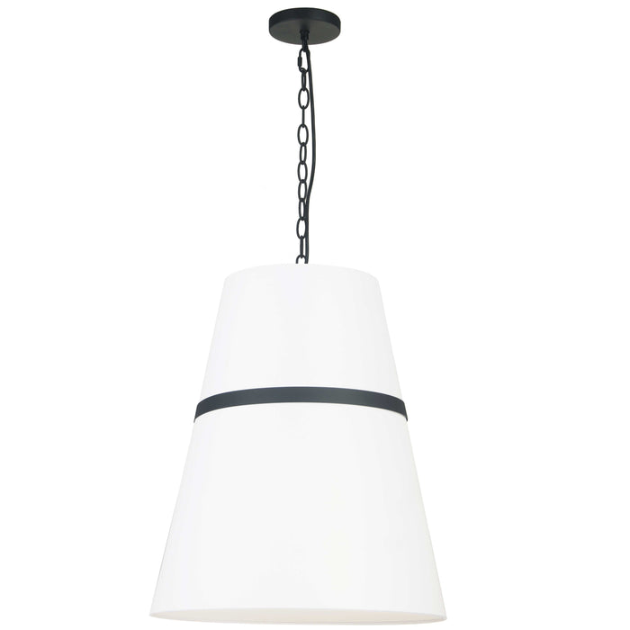 Symphony 3 Light Pendant - Matte Black - White Shade