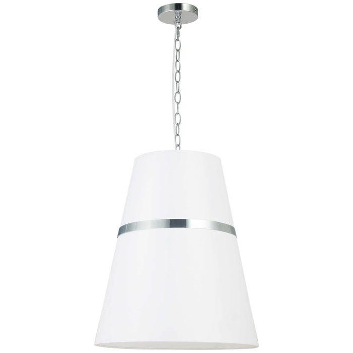 Symphony 3 Light Pendant - Polished Chrome - Matte White Shade