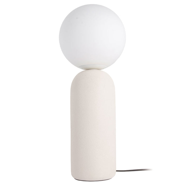 Toria 1 Light Table Lamp - Matte White - White Glass