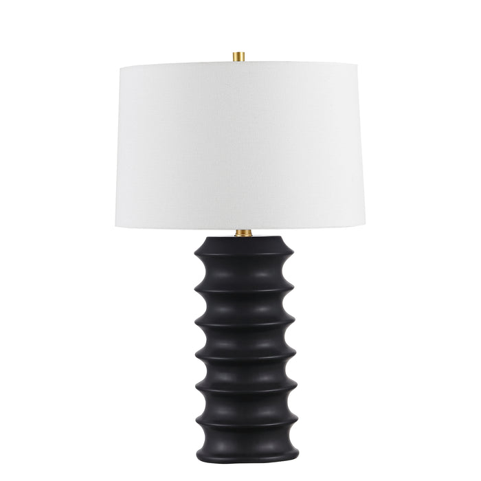 Terence 1 Light Table Lamp - Matte Black - White Shade