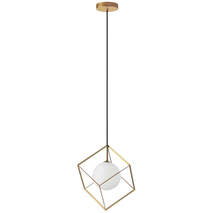 Thomson 1 Light Pendant - Gold Finish - Opal White Glass