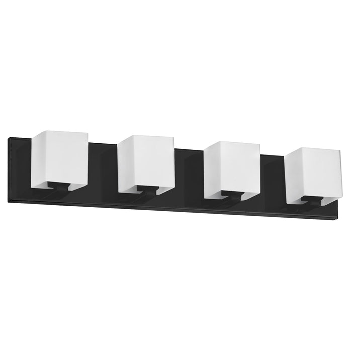 Verona 4 Light Vanity Light - Matte Black - White Glass Shade