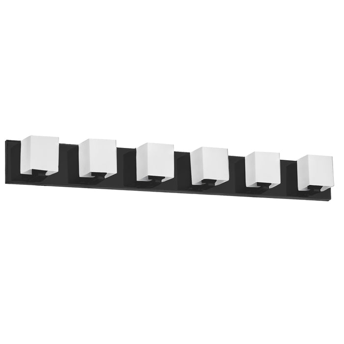 Verona 6 Light Vanity Light - Matte Black - White Glass Shade