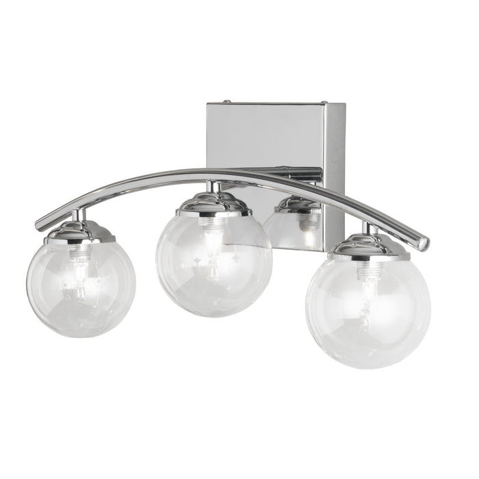 Vanda 3 Light Vanity Light - Polished Chrome Finish - Clear Glass