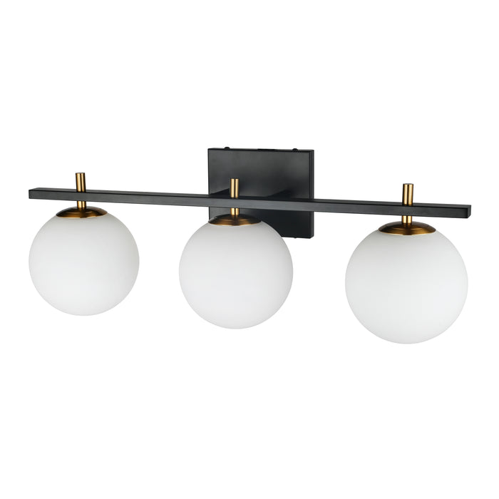 Vivaldi 3 Light Vanity Light - Matte Black/Aged Brass