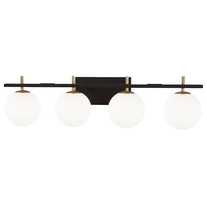 Vivaldi 4 Light Vanity Light - Matte Black/Aged Brass