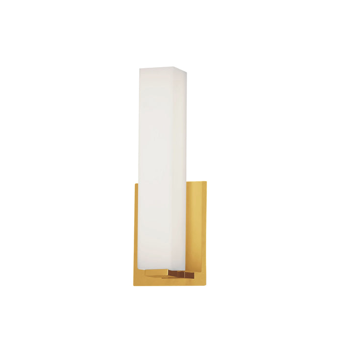 Vonte Wall Sconce - 12W - Aged Brass Light - White Glass