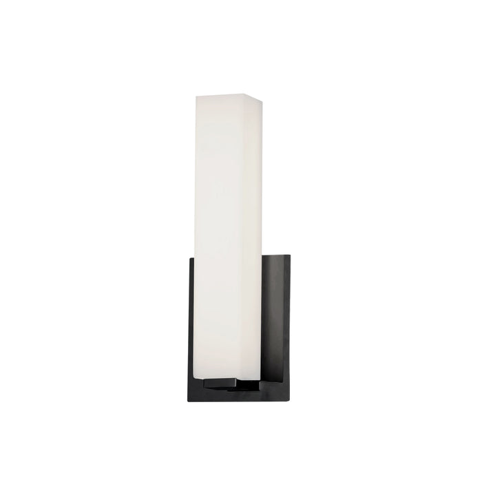 Vonte Wall Sconce - 12W - Matte Black Light - White Glass