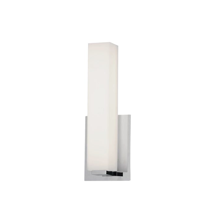 Vonte Wall Sconce - 12W - Polished Chrome Light - White Glass