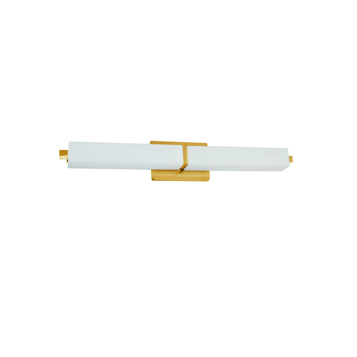 Vonte Vanity Light - 34W - Aged Brass - White Glass