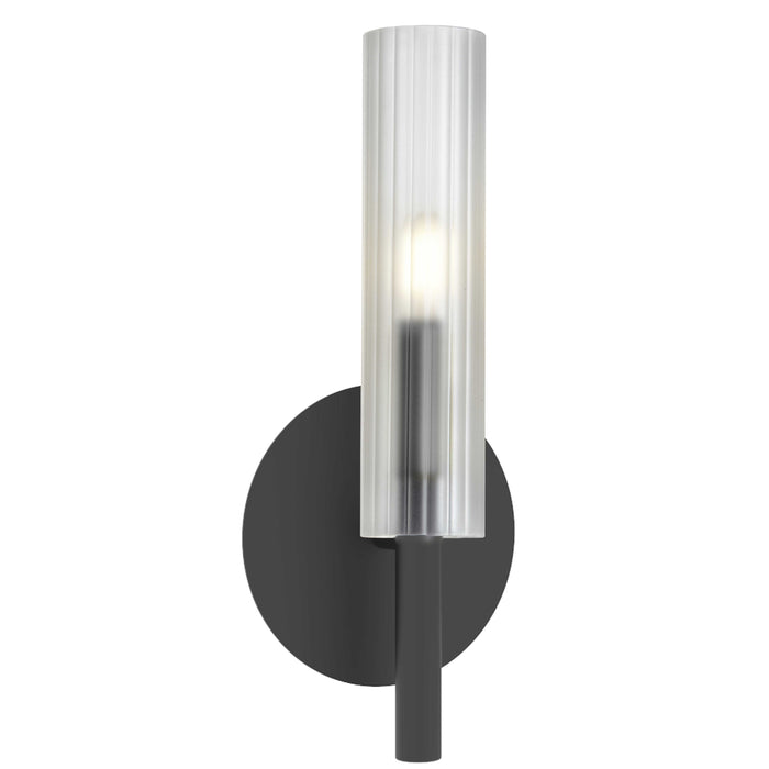 Wand 1 Light Wall Sconce - Matte Black - Frosted Glass