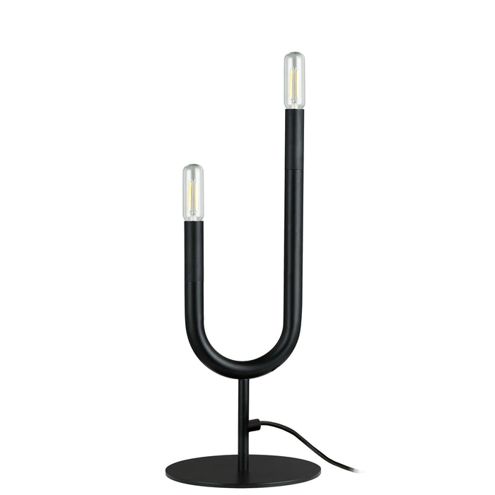 Wand 2 Light Table Lamp - Matte Black Finish