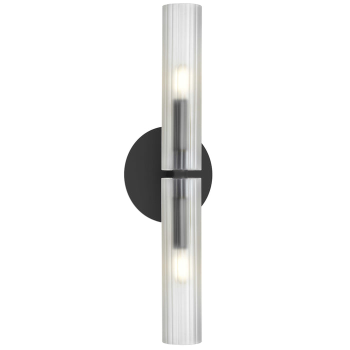 Wand 2 Light Wall Sconce - Matte Black - Frosted Glass