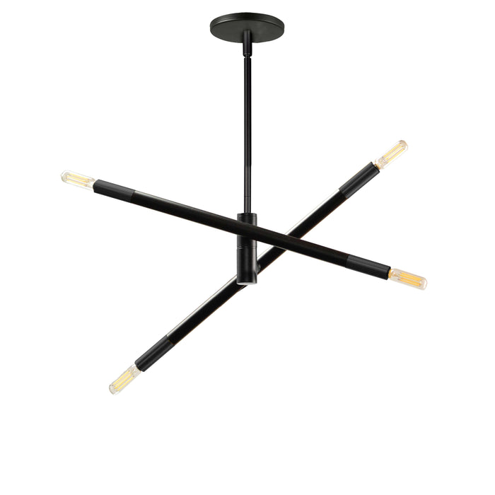 Wand 4 Light Pendant - Matte Black