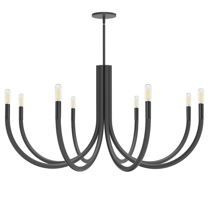 Wand 8 Light Chandelier - Matte Black