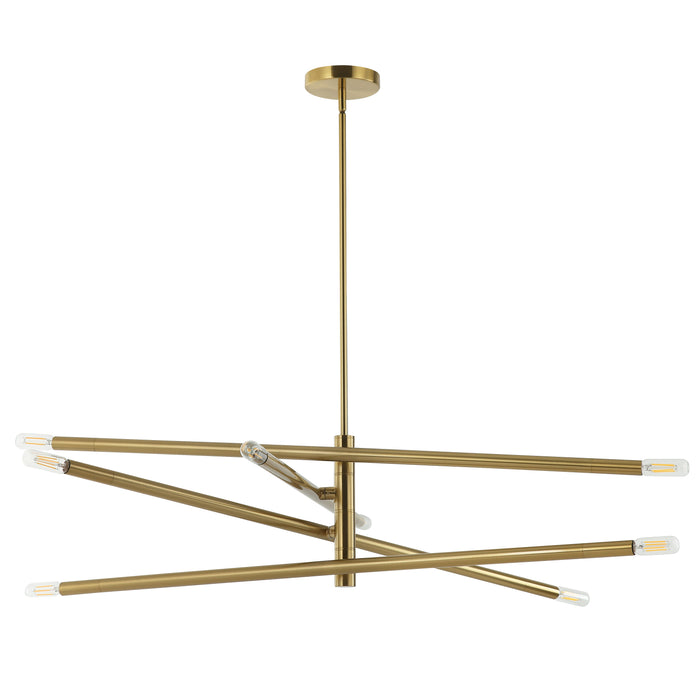 Wand 8 Light Chandelier - Aged Brass