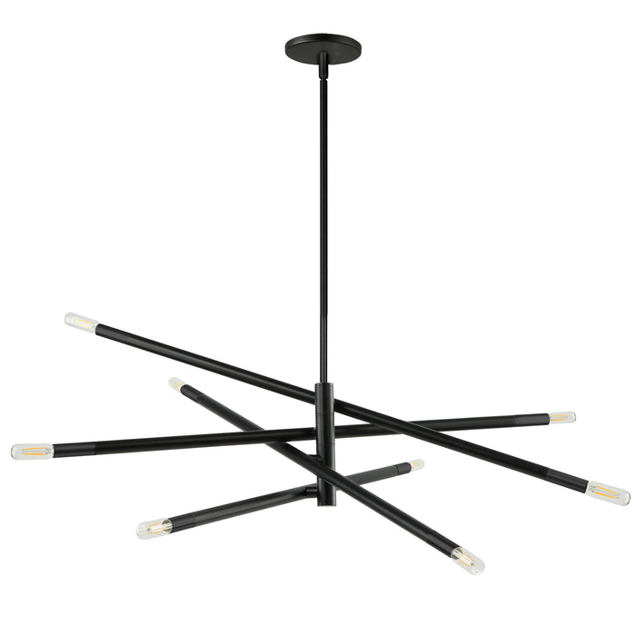 Wand 8 Light Chandelier - Large - Matte Black