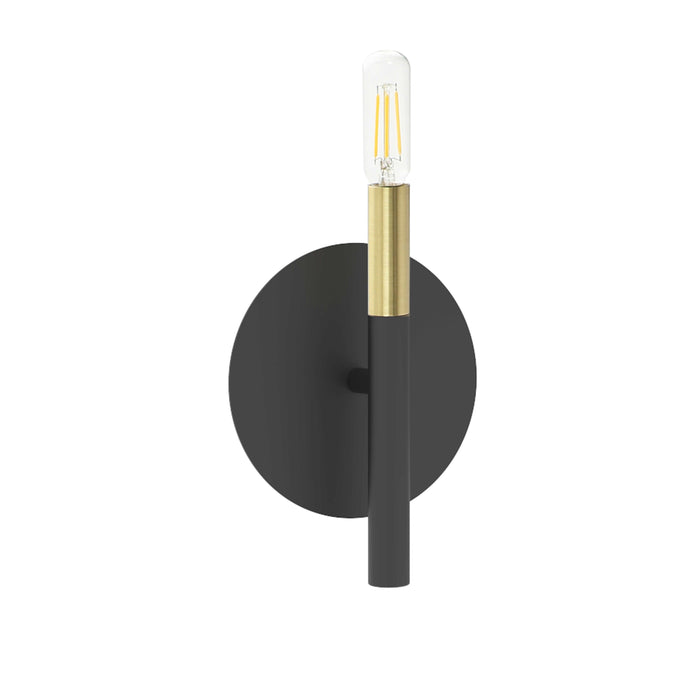 Wand 1 Light Wall Sconce - Matte Black/Aged Brass