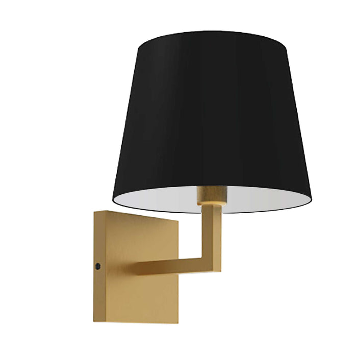 Whitney 1 Light Wall Sconce - Aged Brass - Black Shade