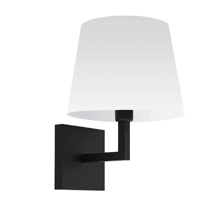 Whitney 1 Light Wall Sconce - Matte Black - White Shade