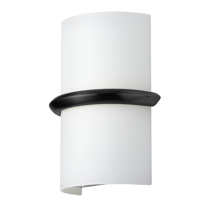 Wallace Wall Sconce - 14W - Matte Black - Opal White Glass