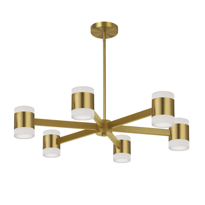 Wilson Chandelier - 84W - Aged Brass - White Acrylic Diffuser