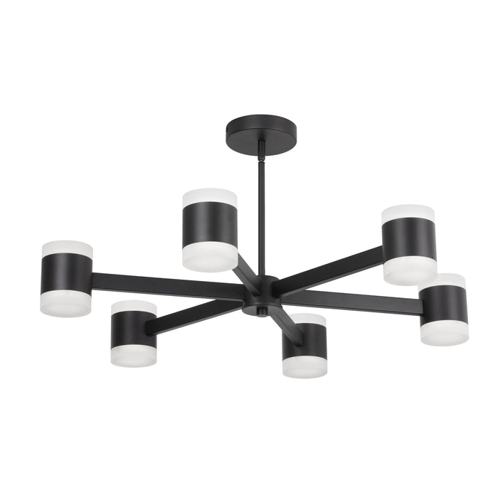 Wilson Chandelier - 84W - Matte Black - White Acrylic Diffuser