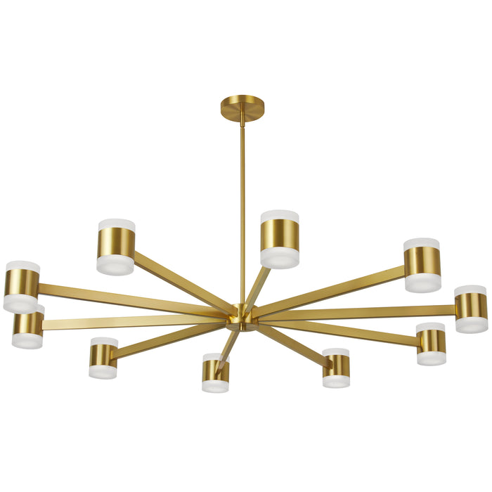 Wilson Chandelier - 140W - Aged Brass - White Acrylic Diffuser