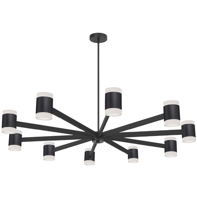 Wilson Chandelier - 140W - Matte Black - White Acrylic Diffuser