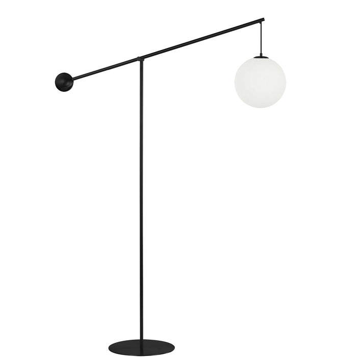 Holly 1 Light Floor Lamp - 106" H - Matte Black - Opal White Glass